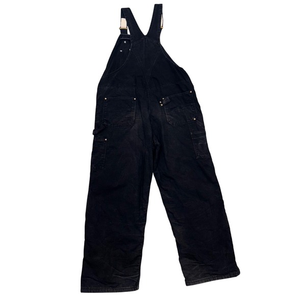 Carhartt Mens R02 BLK Insulated‎ Bib Overalls Black Size 42x30 Workwear - Picture 7 of 8
